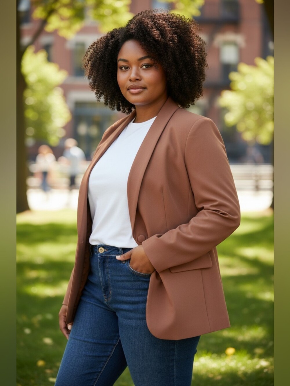 Torrid Studio 2 Tailored Women's Two Button Blazer Jacket in A Rust Brown Sz 2X